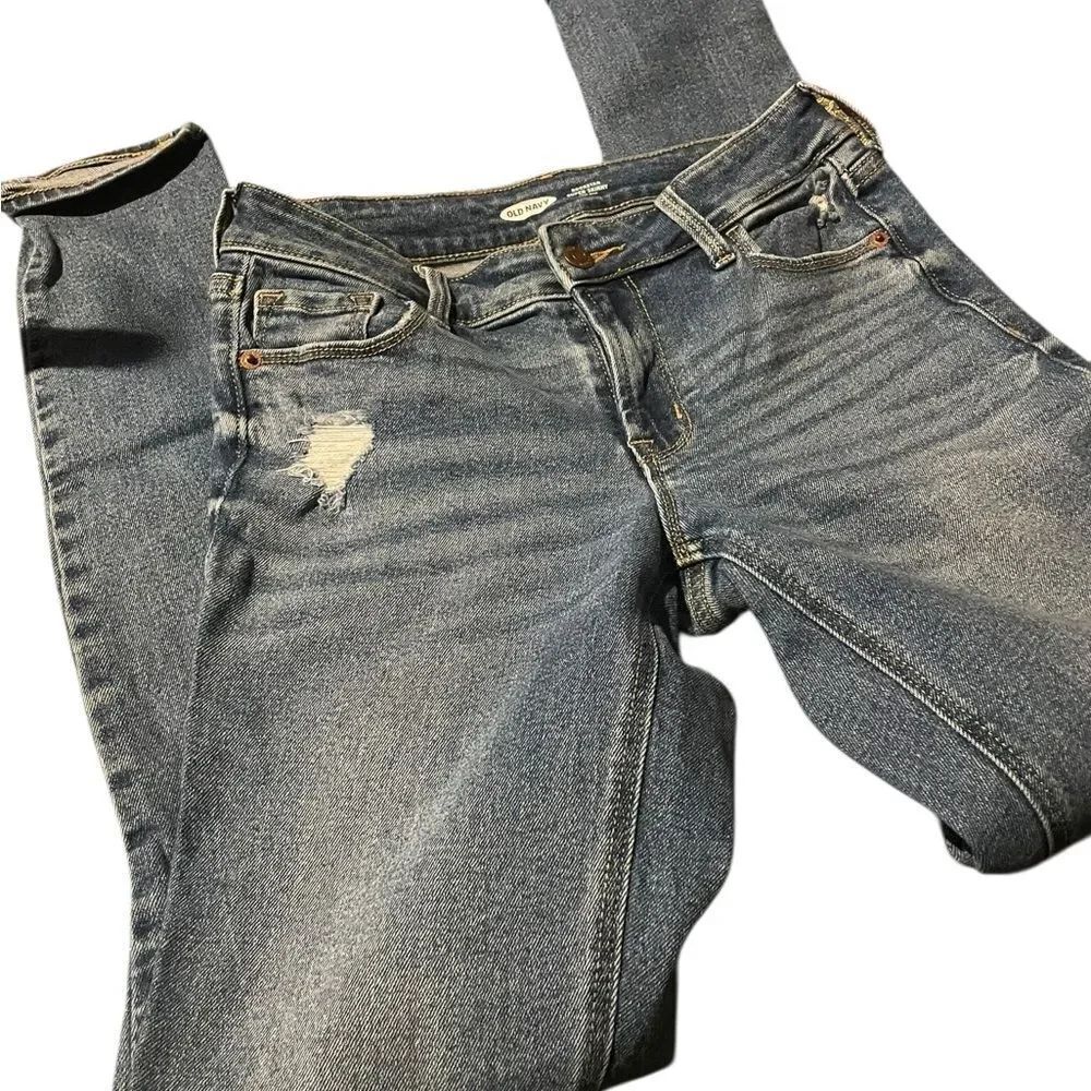 Old Mavy size 2 rockstar super skinny low rise Classic Blue Women's Jeans